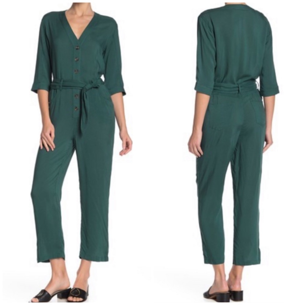 ☀️CAMEL BUTTON DOWN JUMPSUIT - Picture 4 of 7